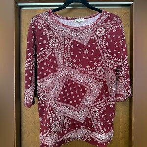 Hayden Maroon Bandana Print Top